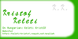 kristof keleti business card