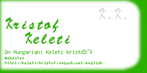 kristof keleti business card